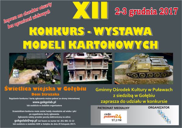 XII Konkurs - Wystawa Modeli Kartonowych w Gołębiu